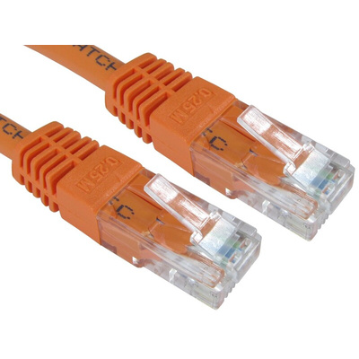 RS PRO Cat6 Straight Male RJ45 to Straight Male RJ45 Ethernet Cable, UTP, Orange PVC Sheath, 7m