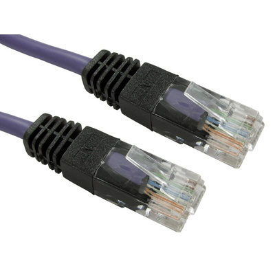 RS PRO Cat5e Straight Male RJ45 to Straight Male RJ45 Ethernet Cable, UTP, Purple PVC Sheath, 5m