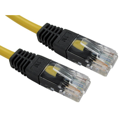 RS PRO Cat5e Straight Male RJ45 to Straight Male RJ45 Ethernet Cable, UTP, Yellow PVC Sheath, 10m