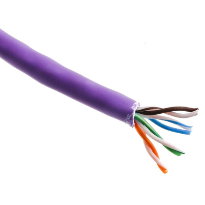 Brand-Rex Cat5e Ethernet Cable, U/UTP, Purple, 305m, Low Smoke Zero Halogen (LSZH)