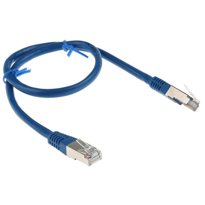 Decelect Cat5 Male RJ45 to Male RJ45 Ethernet Cable, F/UTP, Blue PVC Sheath, 0.5m