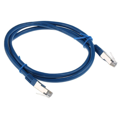 Decelect Cat5 Male RJ45 to Male RJ45 Ethernet Cable, F/UTP, Blue PVC Sheath, 1m