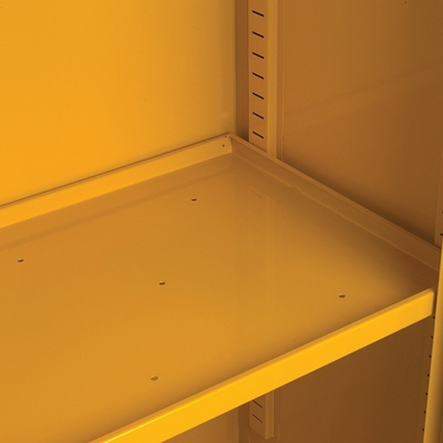 RS PRO Yellow Steel Lockable 2 Doors Hazardous Substance Cabinet, 1830mm x 915mm x 459mm