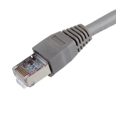 RS PRO Cat5e Male RJ45 to Male RJ45 Ethernet Cable, U/FTP, Grey, 1m