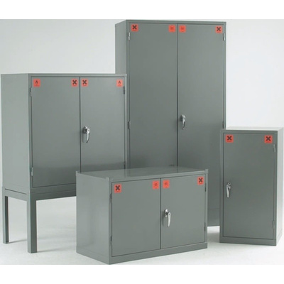 RS PRO Grey Steel Lockable 2 Doors COSHH Cabinets, 1829mm x 915mm x 457mm