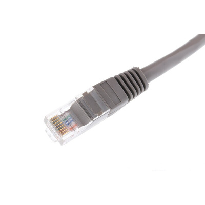 RS PRO Cat5e Male RJ45 to Male RJ45 Ethernet Cable, U/UTP, Grey PVC Sheath, 3m