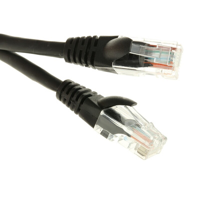 RS PRO Cat5e Male RJ45 to Male RJ45 Ethernet Cable, U/UTP, Black LSZH Sheath, 0.5m