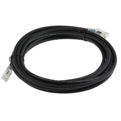 RS PRO Cat6 Male RJ45 to Male RJ45 Ethernet Cable, U/UTP, Black LSZH Sheath, 5m