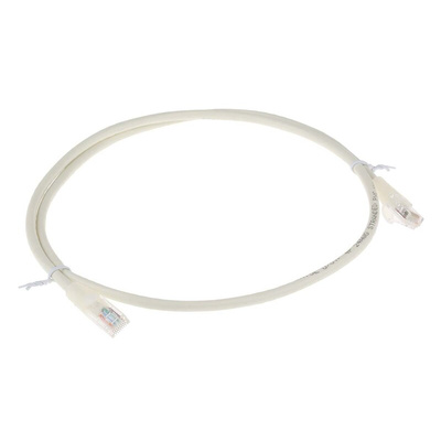 RS PRO Cat5e Male RJ45 to Male RJ45 Ethernet Cable, U/UTP, White PVC Sheath, 1m