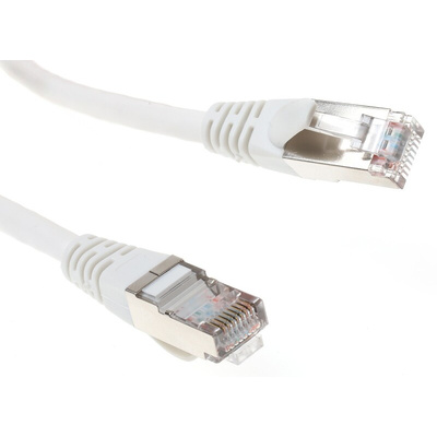 RS PRO Cat5e Male RJ45 to Male RJ45 Ethernet Cable, F/UTP, White PVC Sheath, 3m