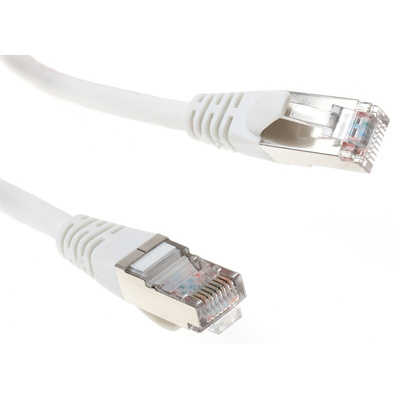 RS PRO Cat5e Male RJ45 to Male RJ45 Ethernet Cable, F/UTP, White PVC Sheath, 2m