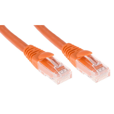 RS PRO Cat6 Male RJ45 to Male RJ45 Ethernet Cable, U/UTP, Orange LSZH Sheath, 1m