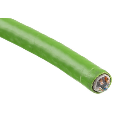 Siemens Cat6a Ethernet Cable, S/UTP, Green PVC Sheath, 20m, Fire Resistant