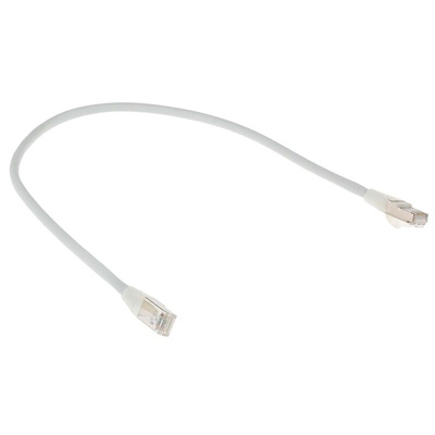 RS PRO Cat6a Male RJ45 to Male RJ45 Ethernet Cable, S/FTP, Grey LSZH Sheath, 0.5m