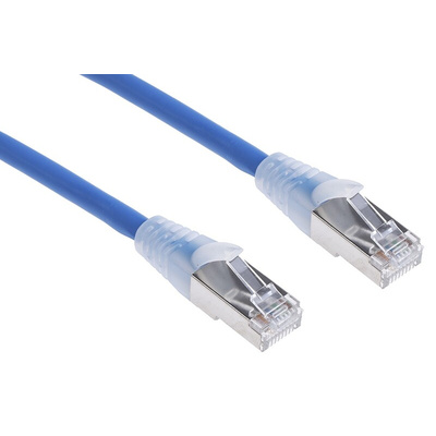 RS PRO Cat6a Male RJ45 to Male RJ45 Ethernet Cable, S/FTP, Blue LSZH Sheath, 1m