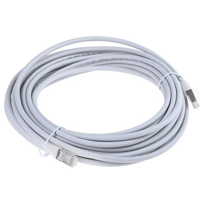 RS PRO Cat6a Male RJ45 to Male RJ45 Ethernet Cable, S/FTP, Grey LSZH Sheath, 10m