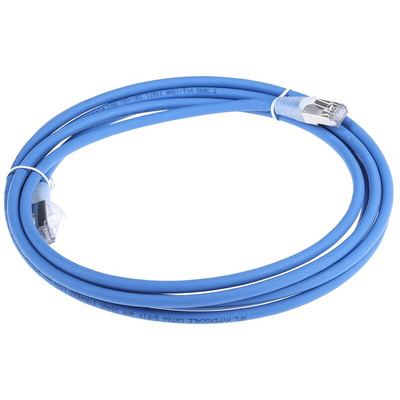 RS PRO Cat6a Male RJ45 to Male RJ45 Ethernet Cable, S/FTP, Blue LSZH Sheath, 3m