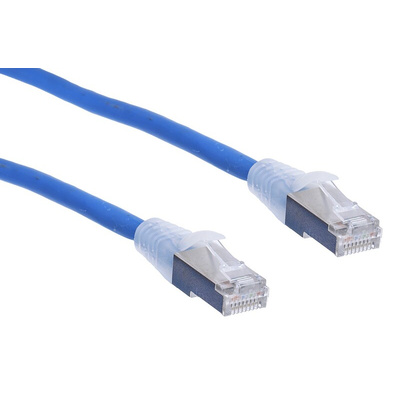 RS PRO Cat6a Male RJ45 to Male RJ45 Ethernet Cable, S/FTP, Blue LSZH Sheath, 5m
