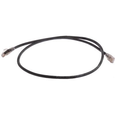 RS PRO Cat6a Male RJ45 to Male RJ45 Ethernet Cable, S/FTP, Black LSZH Sheath, 1m