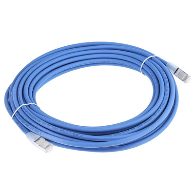 RS PRO Cat6a Male RJ45 to Male RJ45 Ethernet Cable, S/FTP, Blue LSZH Sheath, 10m