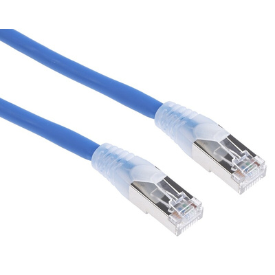 RS PRO Cat6a Male RJ45 to Male RJ45 Ethernet Cable, S/FTP, Blue LSZH Sheath, 10m