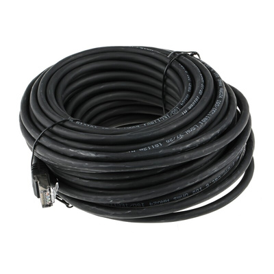 RS PRO Cat6 Male RJ45 to Male RJ45 Ethernet Cable, F/UTP, Black LSZH Sheath, 15m