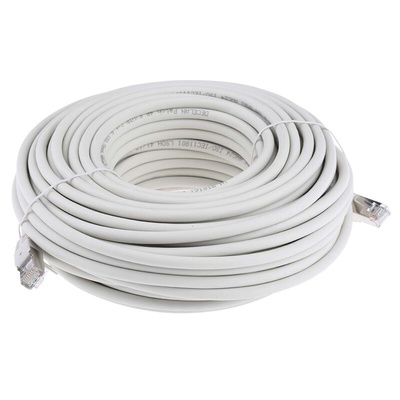 RS PRO Cat6 Male RJ45 to Male RJ45 Ethernet Cable, F/UTP, Grey LSZH Sheath, 25m