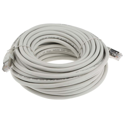 RS PRO Cat6 Male RJ45 to Male RJ45 Ethernet Cable, F/UTP, Grey LSZH Sheath, 15m