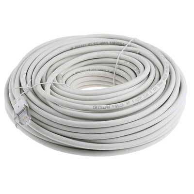 RS PRO Cat6 Male RJ45 to Male RJ45 Ethernet Cable, F/UTP, Grey LSZH Sheath, 30m