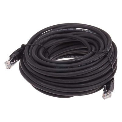 RS PRO Cat6 Male RJ45 to Male RJ45 Ethernet Cable, U/UTP, Black LSZH Sheath, 15m