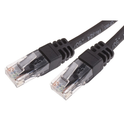 RS PRO Cat6 Male RJ45 to Male RJ45 Ethernet Cable, U/UTP, Black LSZH Sheath, 25m