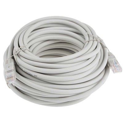 RS PRO Cat6 Male RJ45 to Male RJ45 Ethernet Cable, U/UTP, Grey LSZH Sheath, 15m