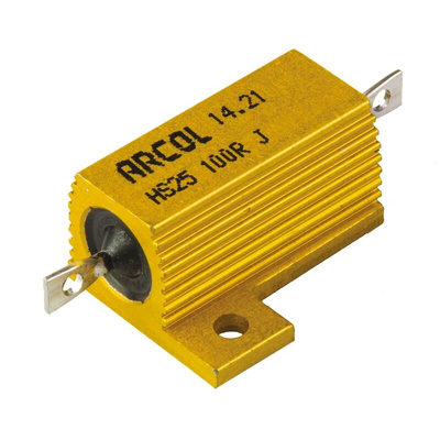 Arcol, 100Ω 25W Wire Wound Chassis Mount Resistor HS25 100R J ±5%