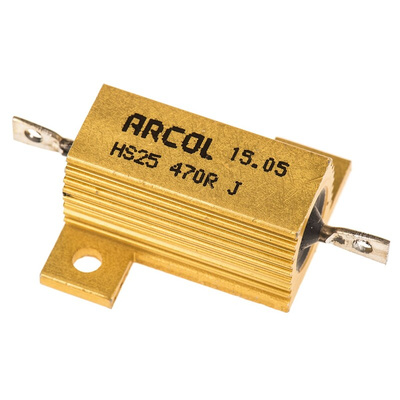 Arcol, 470Ω 25W Wire Wound Chassis Mount Resistor HS25 470R J ±5%