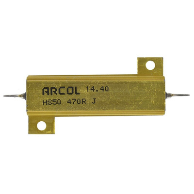 Arcol, 470Ω 50W Wire Wound Chassis Mount Resistor HS50 470R J ±5%