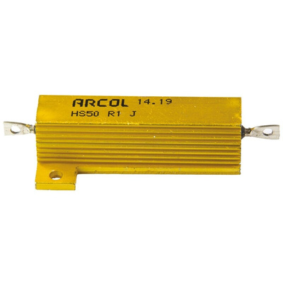 Arcol, 100mΩ 50W Wire Wound Chassis Mount Resistor HS50 R1 J ±5%