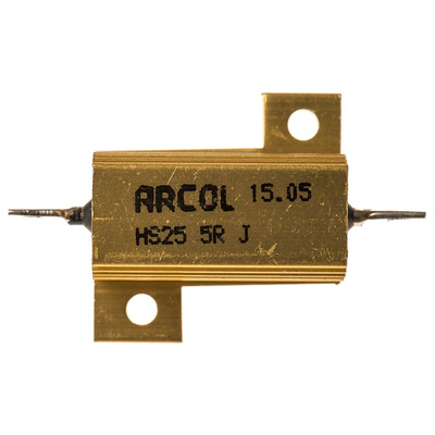 Arcol, 5Ω 25W Wire Wound Chassis Mount Resistor HS25 5R J ±5%