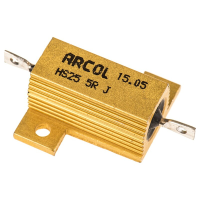 Arcol, 5Ω 25W Wire Wound Chassis Mount Resistor HS25 5R J ±5%