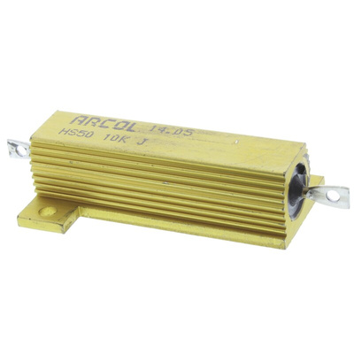 Arcol, 10kΩ 50W Wire Wound Chassis Mount Resistor HS50 10K J ±5%
