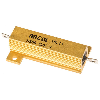 Arcol, 50kΩ 50W Wire Wound Chassis Mount Resistor HS50 50K J ±5%
