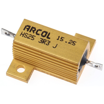 Arcol, 3.3Ω 25W Wire Wound Chassis Mount Resistor HS25 3R3 J ±5%