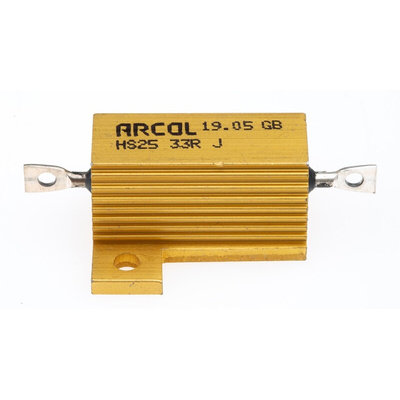 Arcol, 33Ω 25W Wire Wound Chassis Mount Resistor HS25 33R J ±5%