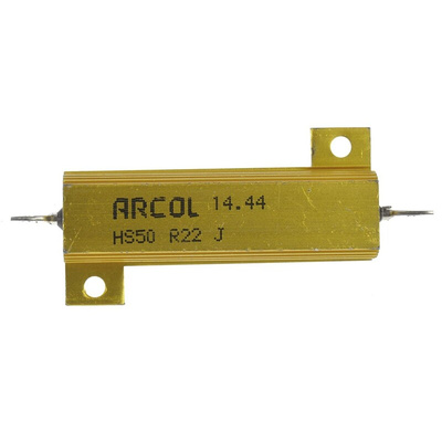 Arcol, 220mΩ 50W Wire Wound Chassis Mount Resistor HS50 R22 J ±5%