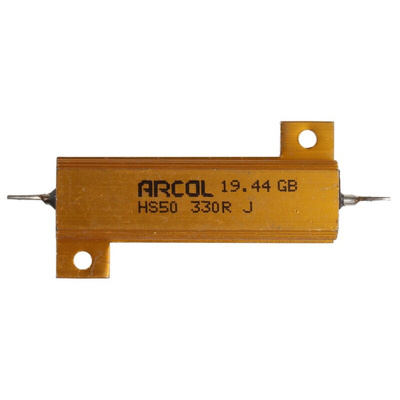 Arcol, 330Ω 50W Wire Wound Chassis Mount Resistor HS50 330R J ±5%