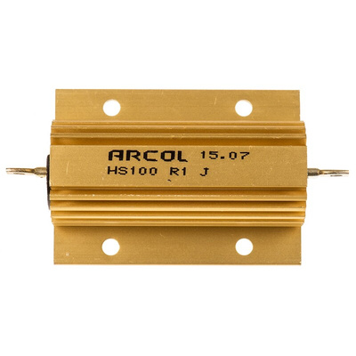 Arcol, 100mΩ 100W Wire Wound Chassis Mount Resistor HS100 R1 J ±5%