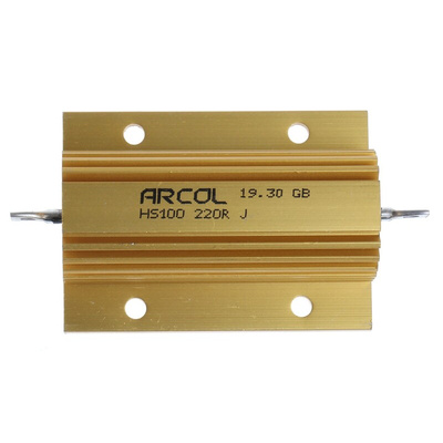 Arcol, 220Ω 100W Wire Wound Chassis Mount Resistor HS100 220R J ±5%