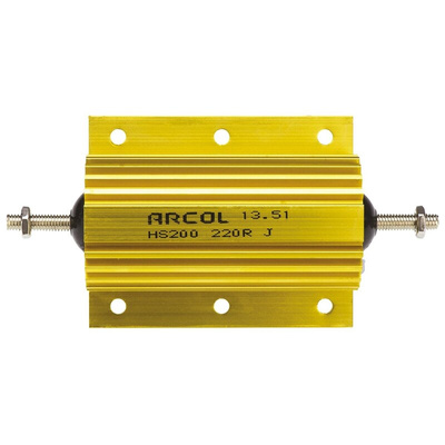 Arcol, 220Ω 200W Wire Wound Chassis Mount Resistor HS200 220R J ±5%