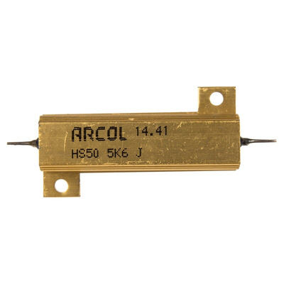 Arcol, 5.6kΩ 50W Wire Wound Chassis Mount Resistor HS50 5K6 J ±5%