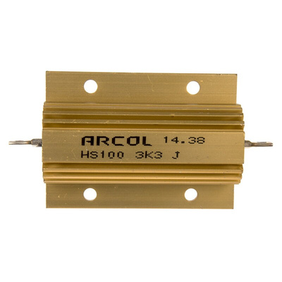Arcol, 3.3kΩ 100W Wire Wound Chassis Mount Resistor HS100 3K3 J ±5%