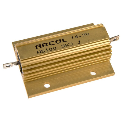 Arcol, 3.3kΩ 100W Wire Wound Chassis Mount Resistor HS100 3K3 J ±5%